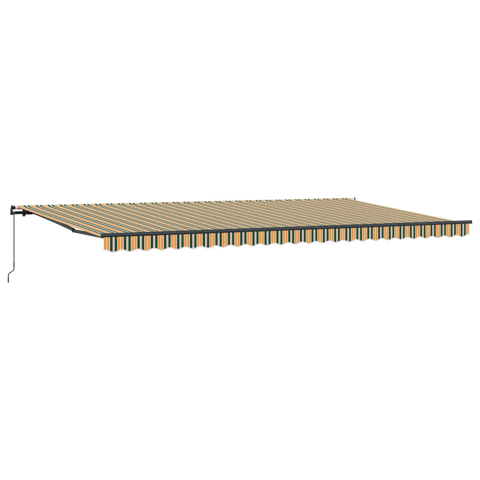 Skrovita tenda Zelena i žuta 600 × 300 cm Poliester i čelik