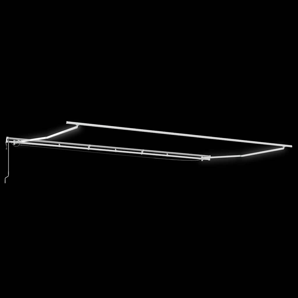 Skrovita tenda Zelena i bijela 600 × 300 cm Poliester i metal