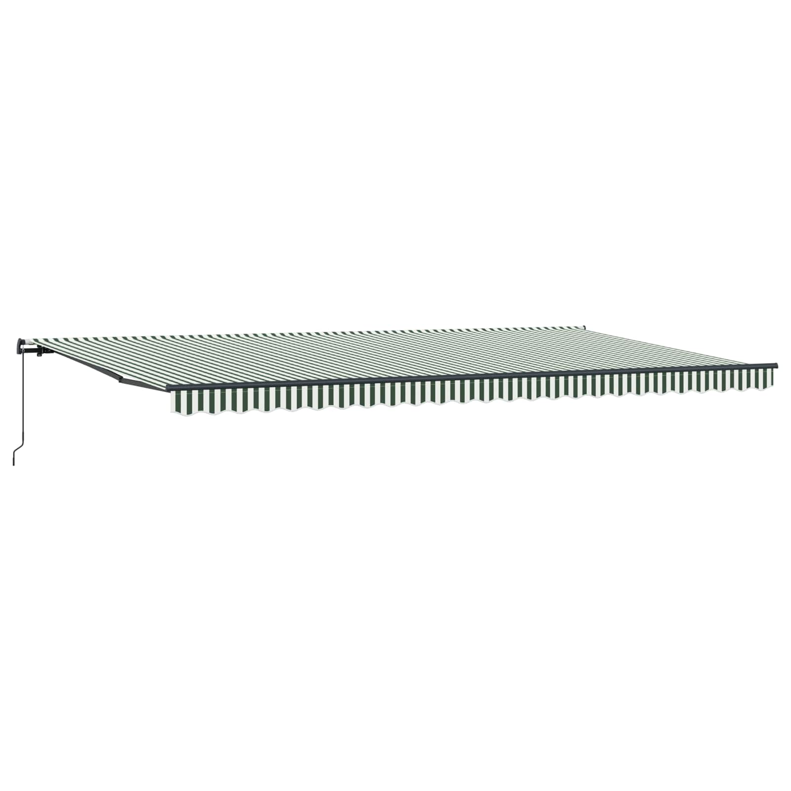 Skrovita tenda Zelena i bijela 600 × 300 cm Poliester i čelik