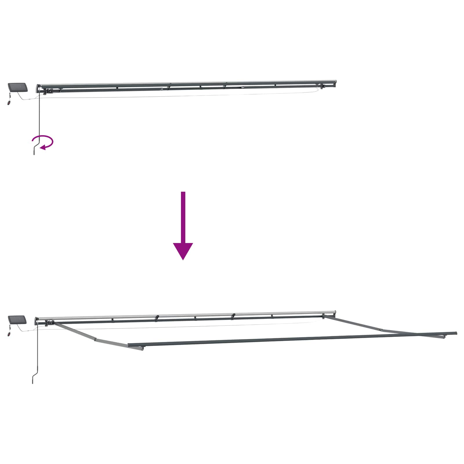 Skrovita tenda Zelena i bijela 600 ×300 cm tkanina