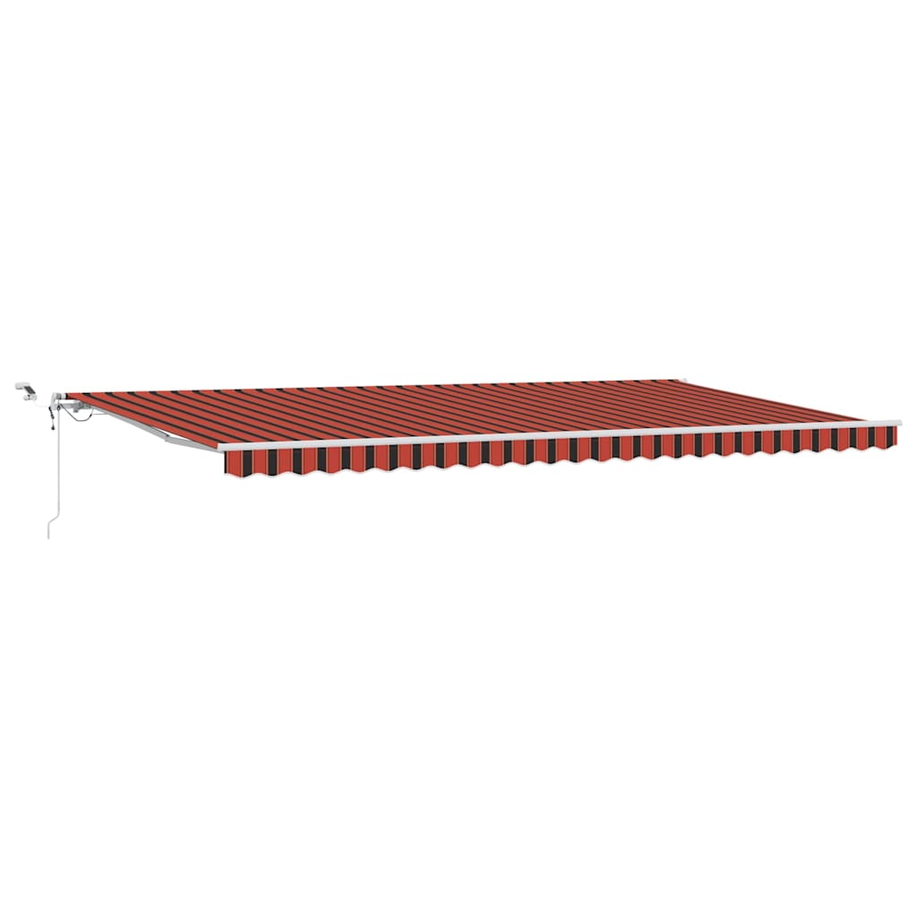 Skrovita tenda S LED lampica Narančasta i smeđa 600 × 350 cm