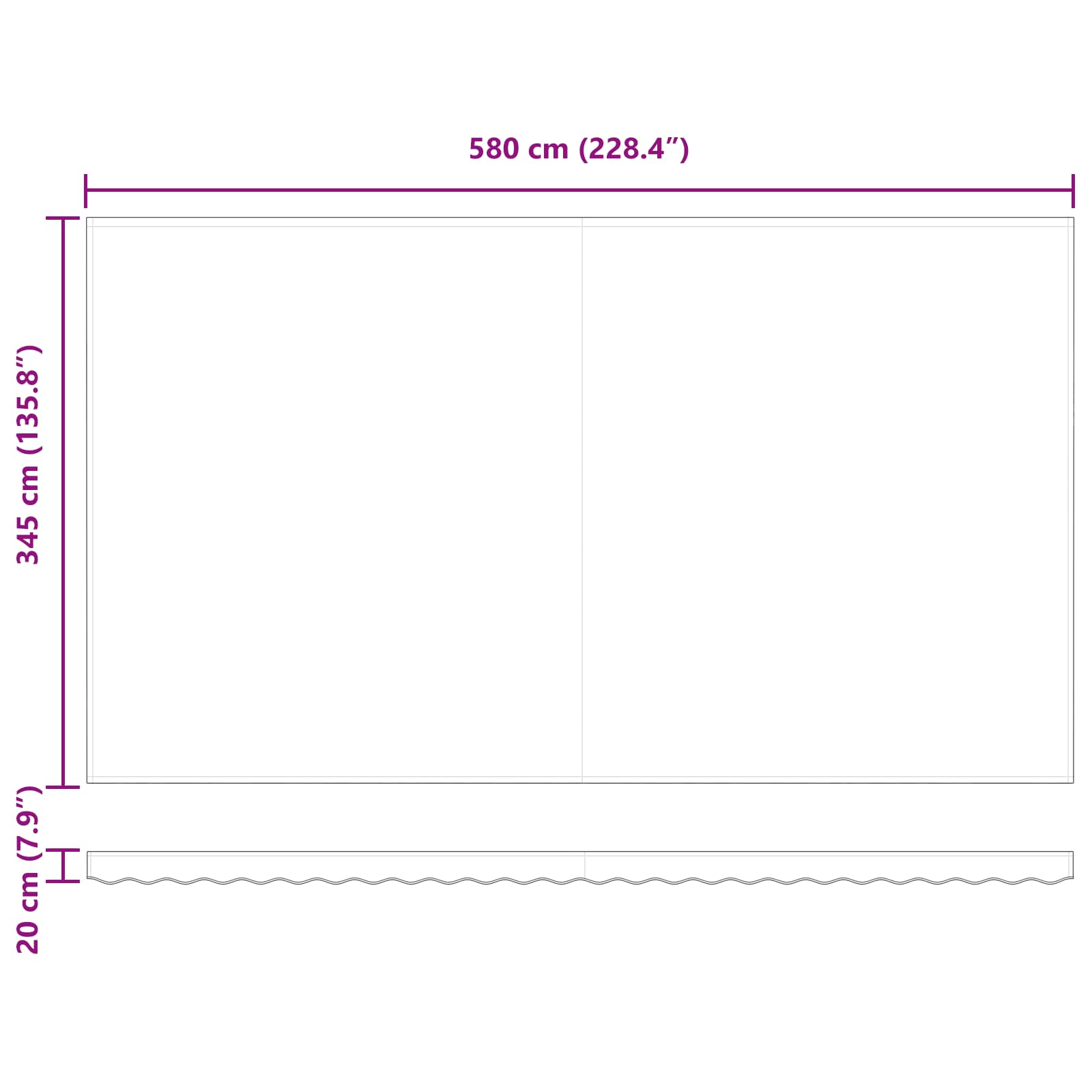 Skrovita tenda Žuta i narančasta 600 × 350 cm Poliester i čelik