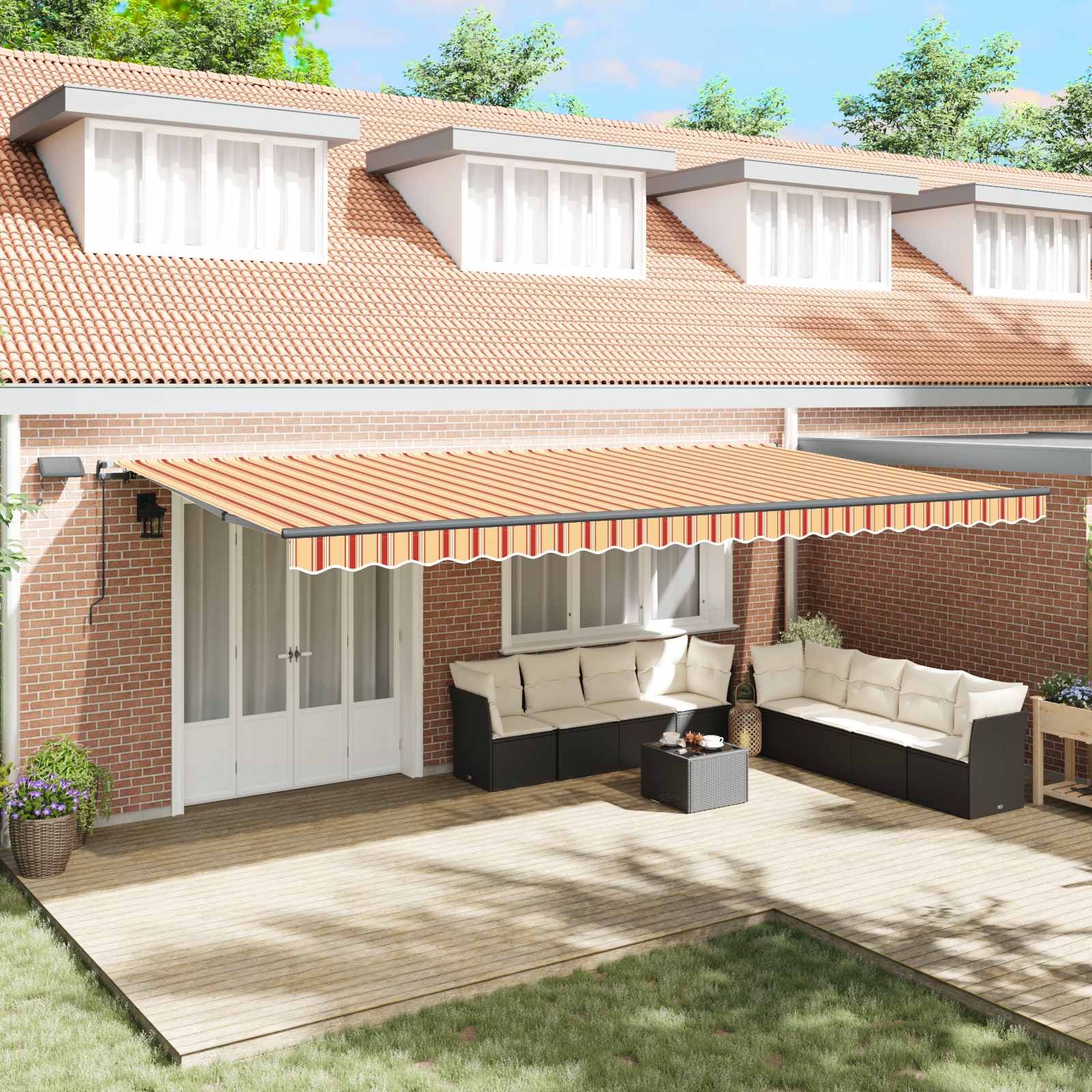 Povlačivi tende Žuta i narančasta 600 × 350 cm