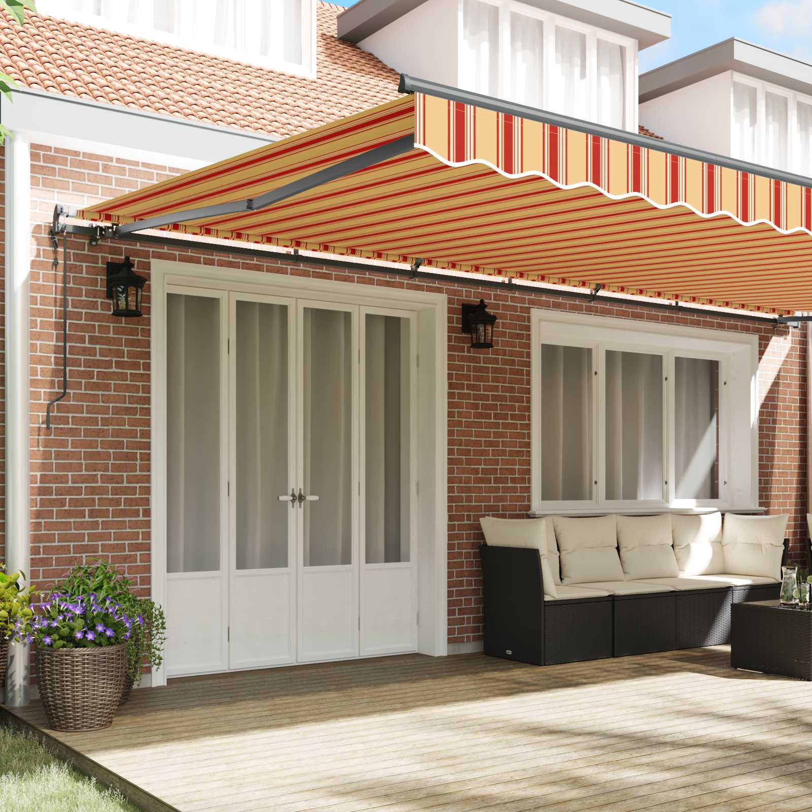Skrovita tenda Žuta i narančasta 600 × 350 cm