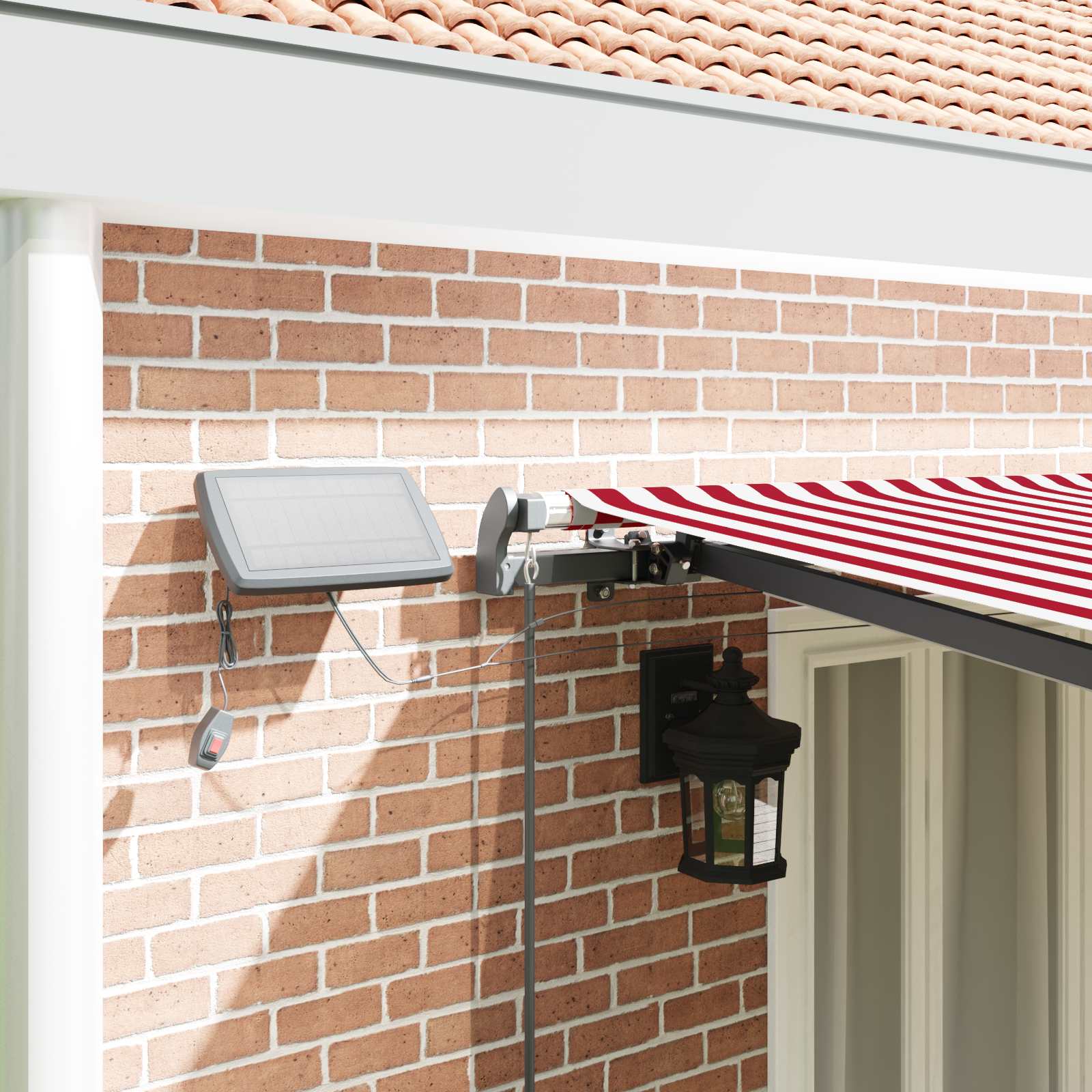Skrovita tenda Crvena i bijela 600 ×350 cm tkanina