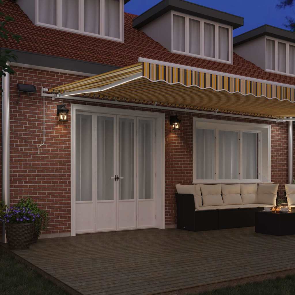 Skrovita tenda Šareni 600 × 350 cm Tkanina i čelik