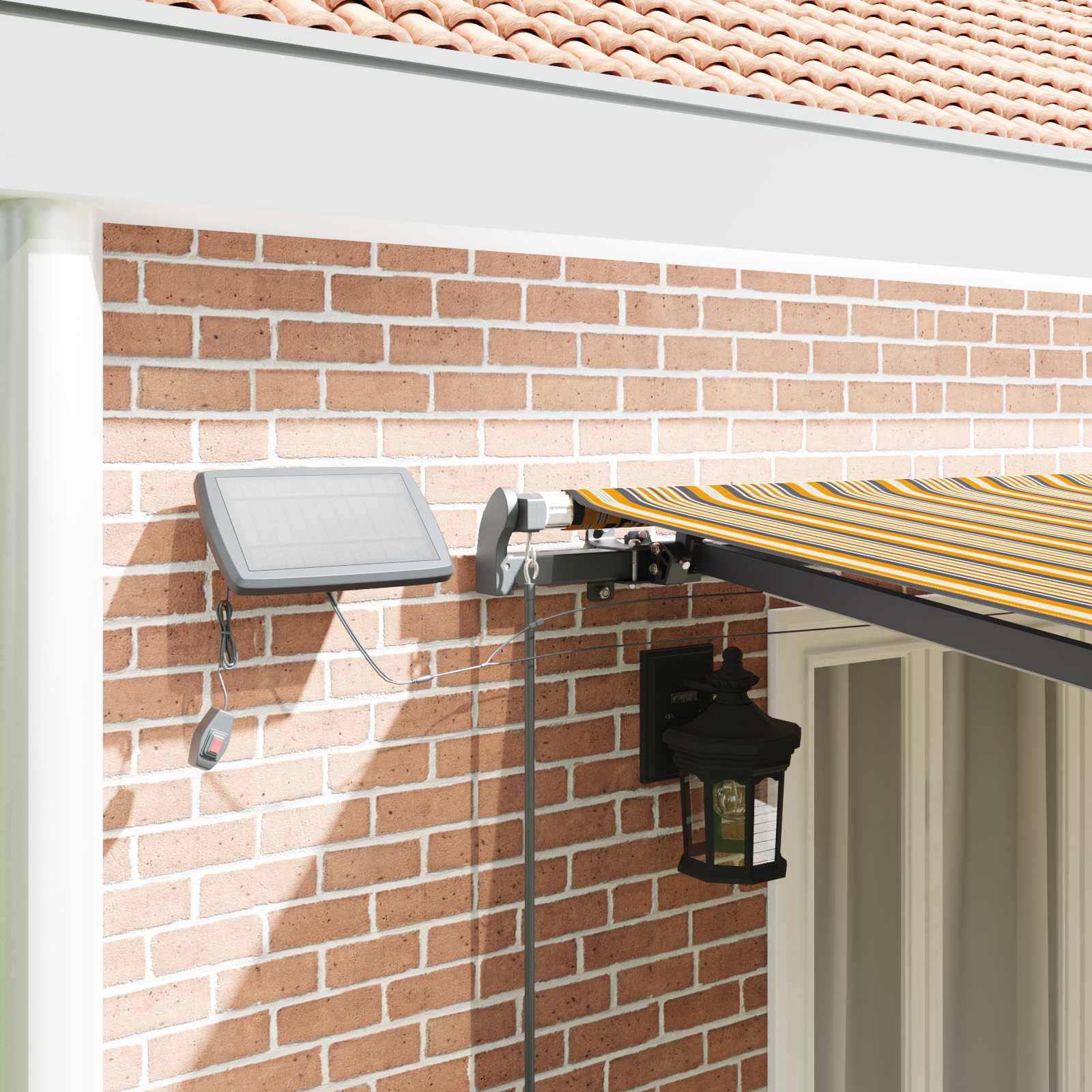 Skrovita tenda S LED lampica Šareni 600 ×350 cm tkanina
