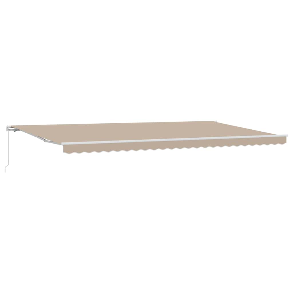 Skrovita tenda Bež 600 × 350 cm Poliester i aluminij