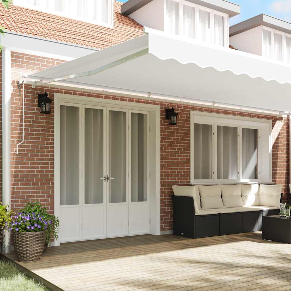 Povlačivi tende Bijela 600 × 350 cm Tkanina i Aluminij