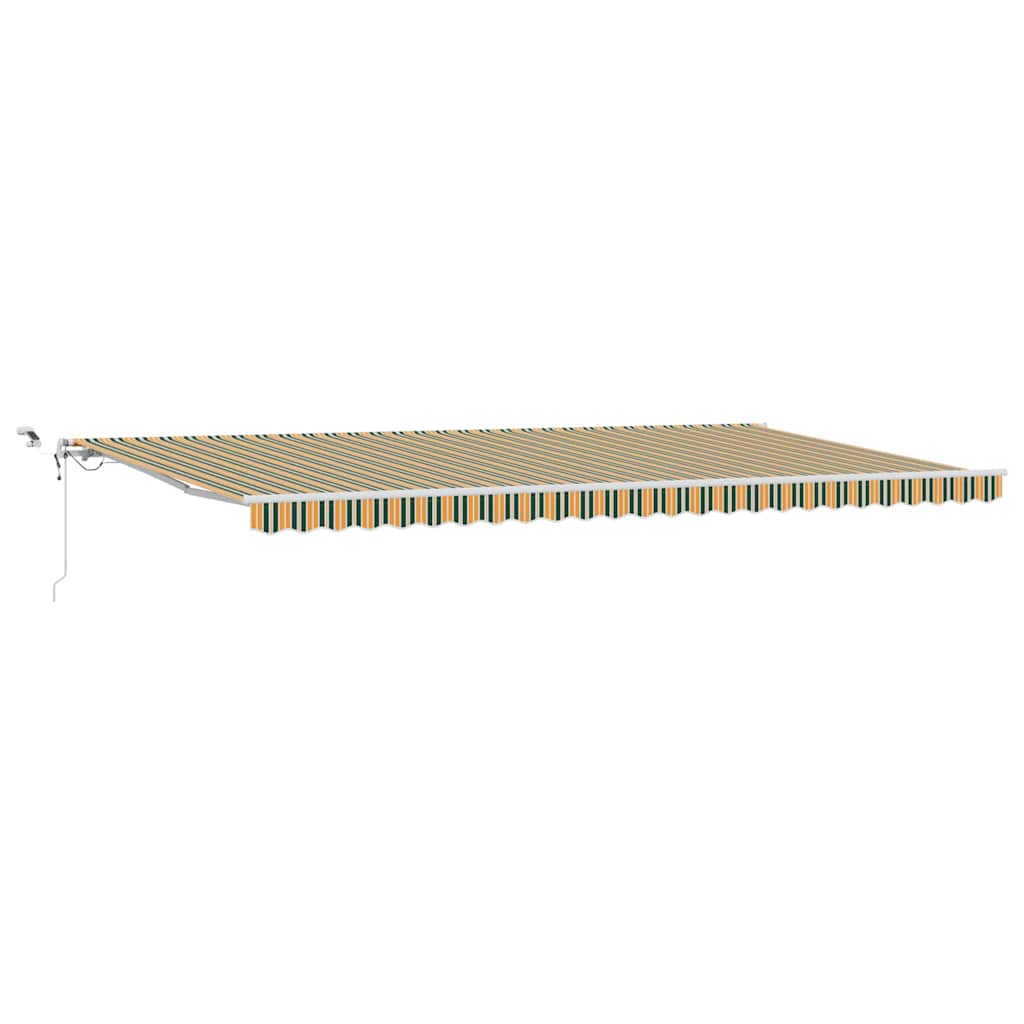 Skrovita tenda Zelena i žuta 600 × 350 cm Poliester i metal