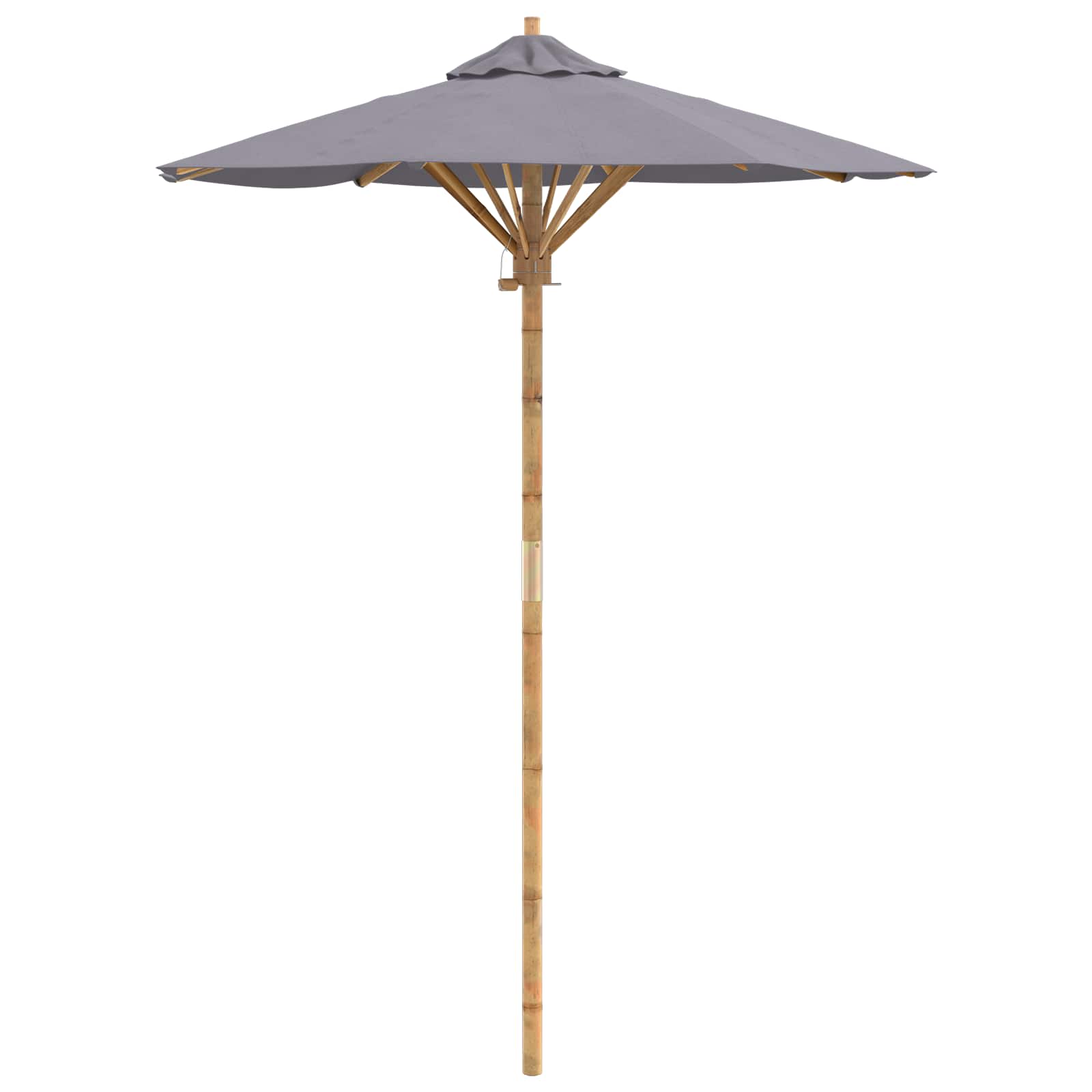 Vrtni suncobran Tamno siva Ø 150 x 210 cm bambus
