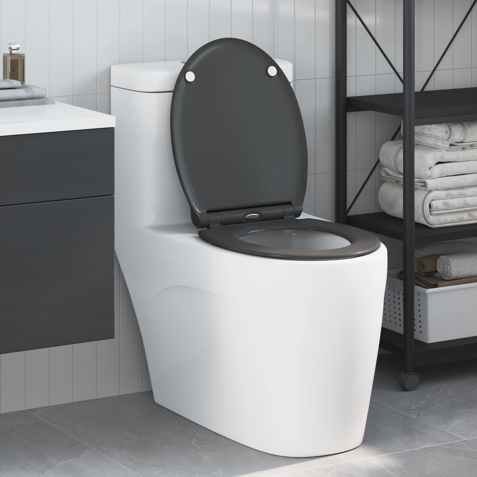 WC daska Antracit 47 x 37,5 x 3,8 cm Duroplast