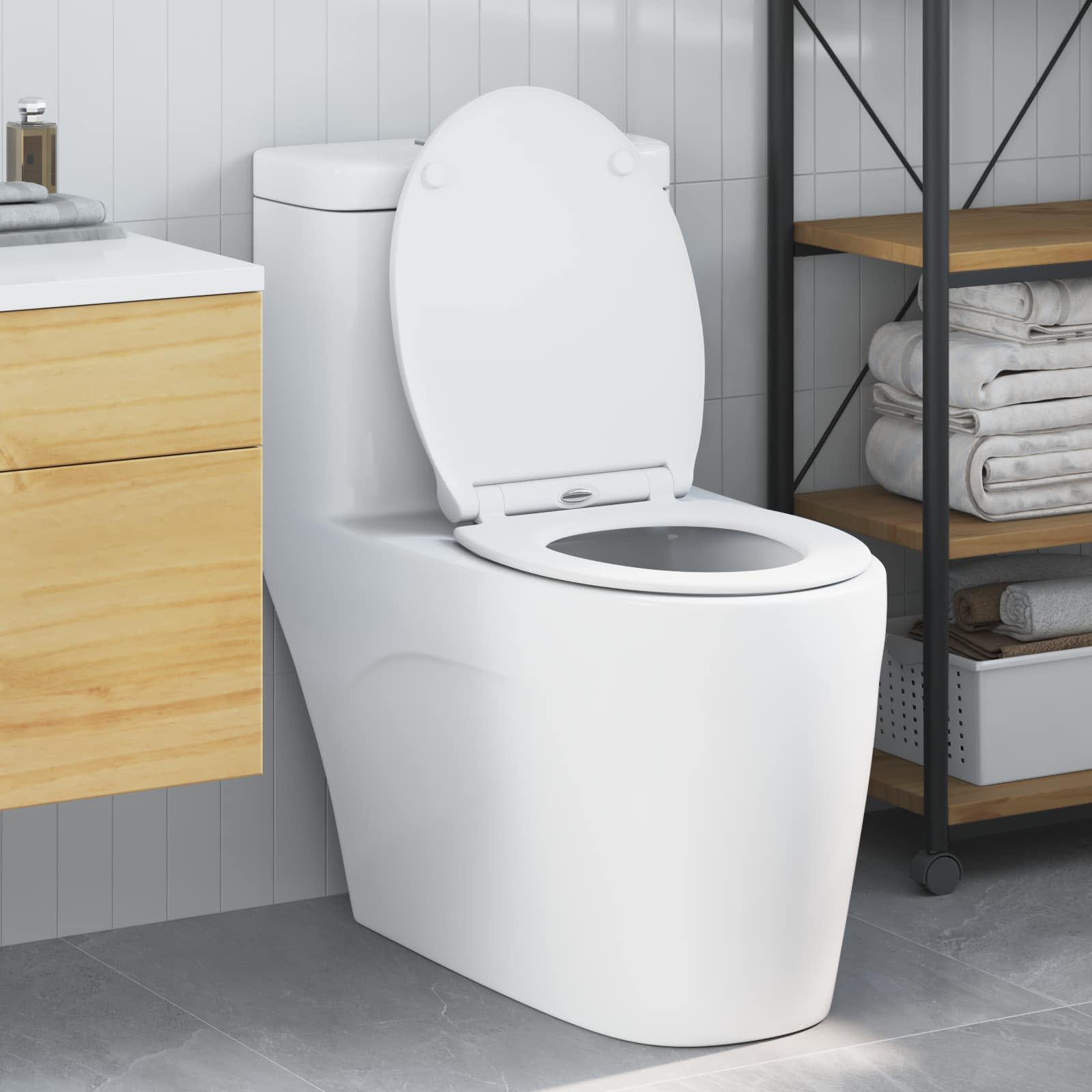 WC daska Bijelo 47 x 37,5 x 3,8 cm Duroplast
