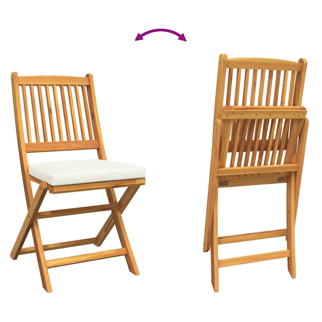 Sklopiva stolica s jastukom 4 pcs Bijelo 49 x 57,5 x 92 cm