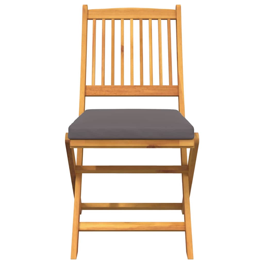 Sklopiva stolica s jastukom 4 pcs Siva 49 x 57,5 x 92 cm