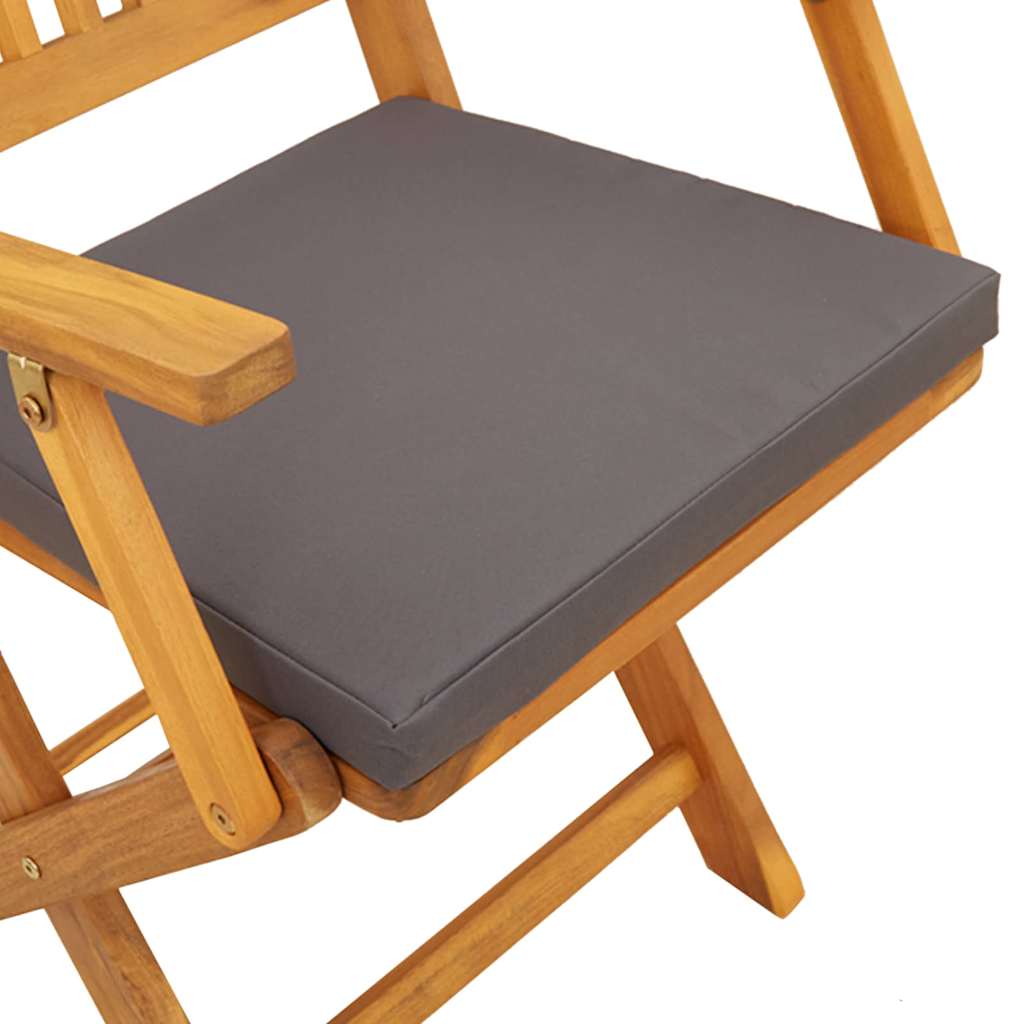 Sklopiva stolica s jastukom 4 pcs Siva 49 x 57,5 x 92 cm