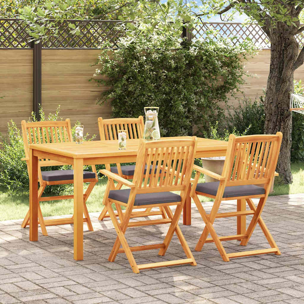 Sklopiva stolica s jastukom 4 pcs Siva 49 x 57,5 x 92 cm