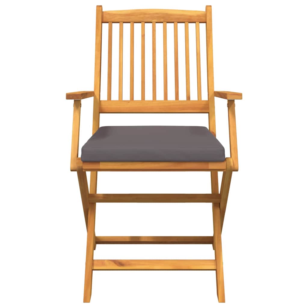 Sklopiva stolica s jastukom 4 pcs Siva 49 x 57,5 x 92 cm