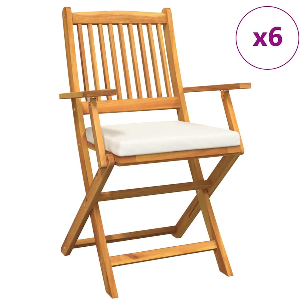 Sklopiva stolica s jastukom 6 pcs Bijelo 49 x 57,5 x 92 cm