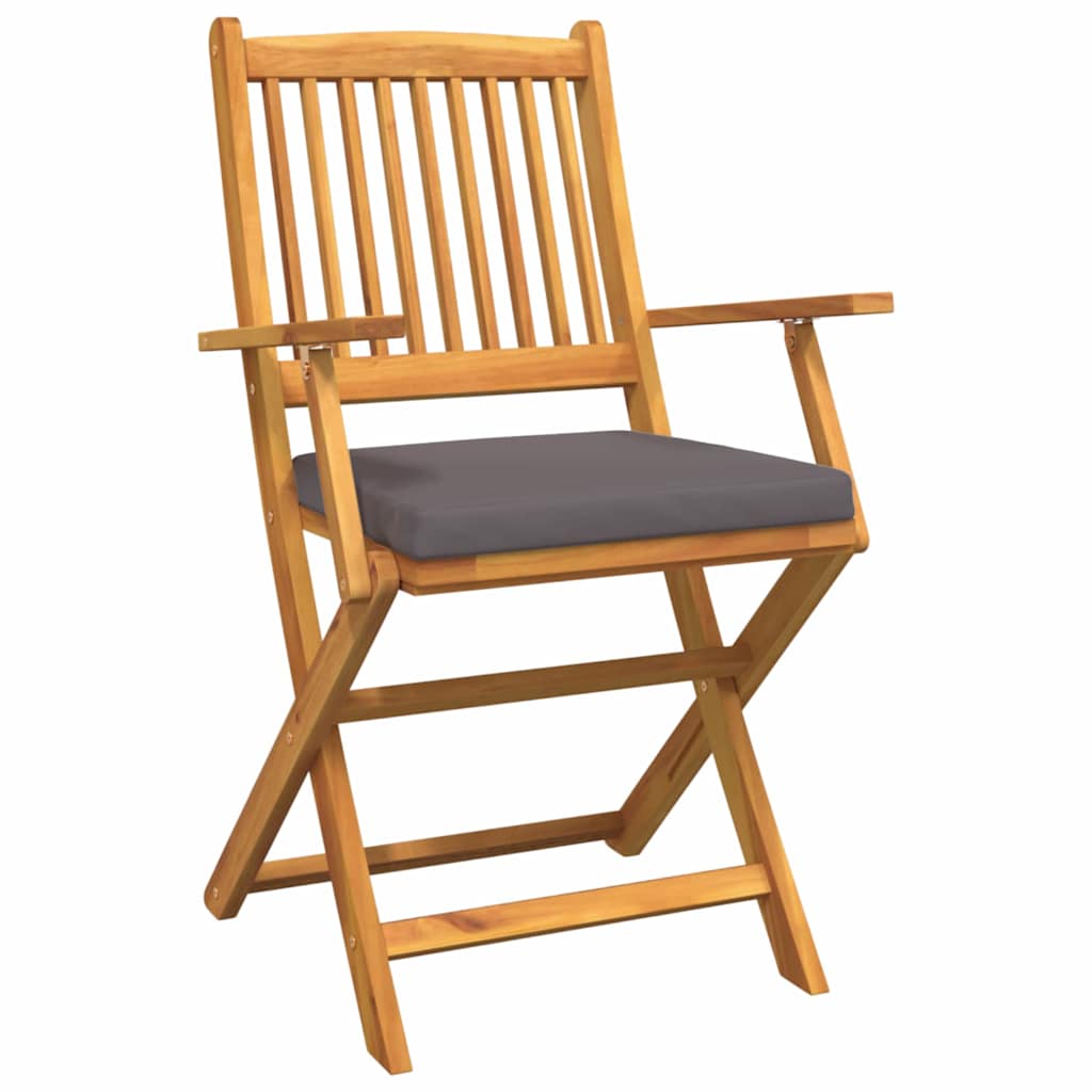 Sklopiva stolica s jastukom 6 pcs Siva 49 x 57,5 x 92 cm