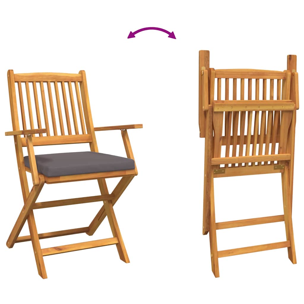 Sklopiva stolica s jastukom 6 pcs Siva 49 x 57,5 x 92 cm