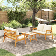 Bistro set s jastukom 3 pcs Smeđa Čvrsto drvo akacije