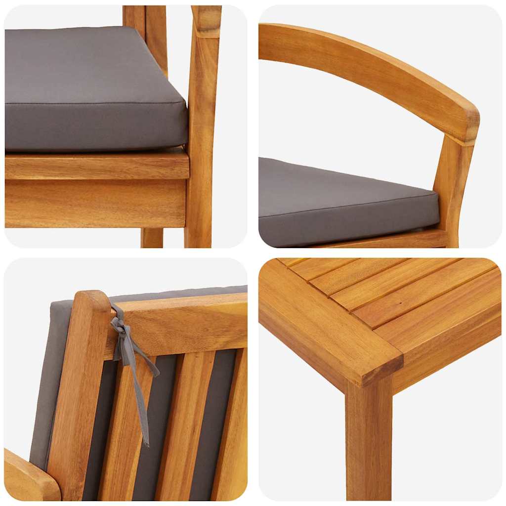 Bistro set s jastukom 5 pcs Smeđa Poliester