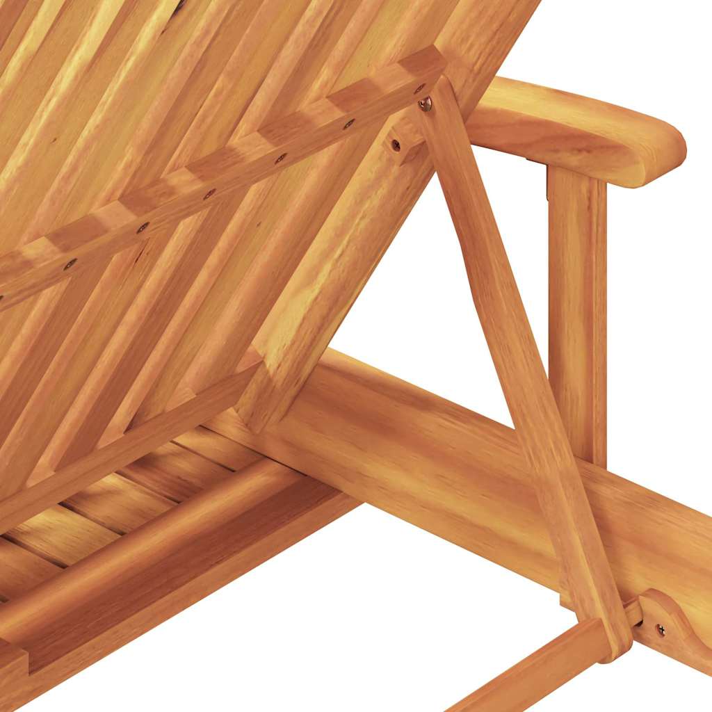 Ležaljka 3 pcs Sivo-smeđa 200 x 67 x 84 cm Čvrsto drvo akacije