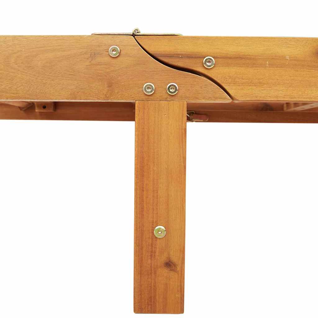 Ležaljka 3 pcs Sivo-smeđa 200 x 67 x 84 cm Čvrsto drvo akacije