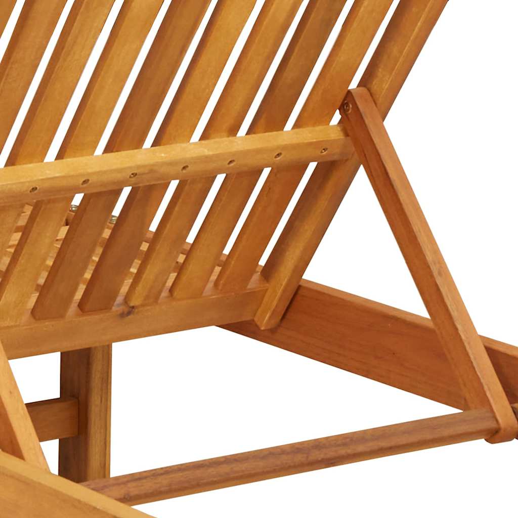 Ležaljka 2 pcs Smeđa 65 x 199 x 84 cm Čvrsto drvo akacije