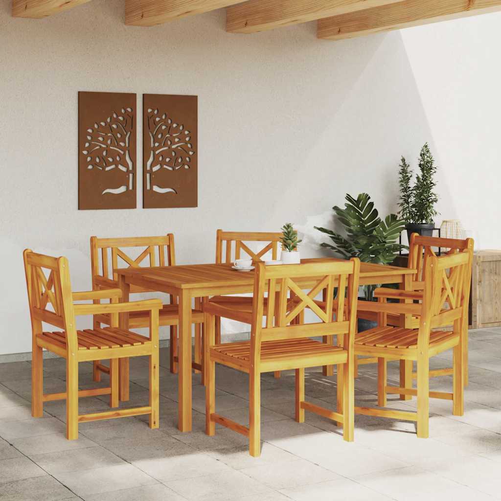 Vanjska klupa 6 pcs Prirodna 56 x 55,5 x 90 cm