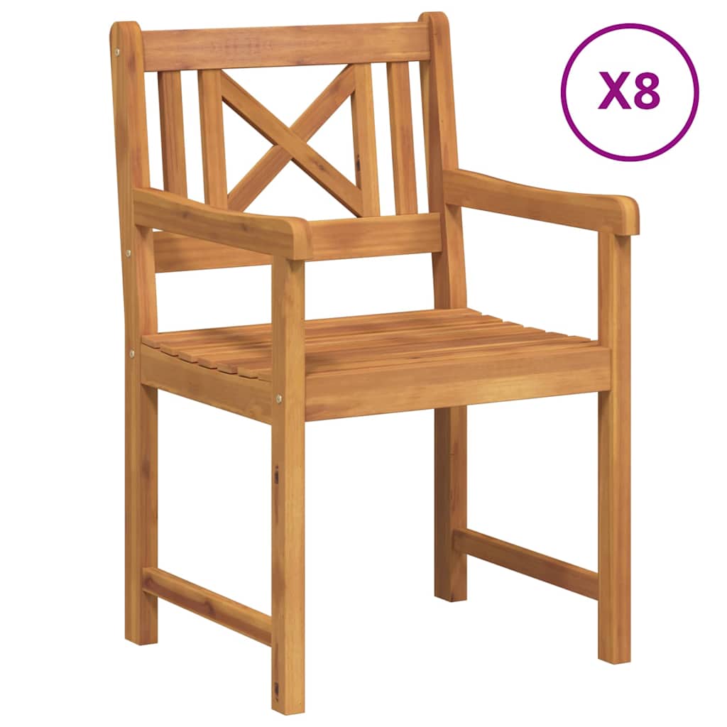 Vanjska klupa 8 pcs Prirodna 56 x 55,5 x 90 cm