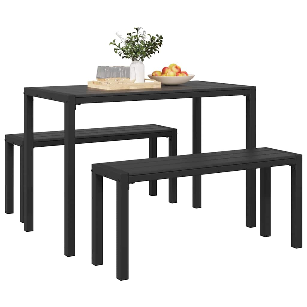 Vrtni set za objed 3 pcs Antracit Čelik