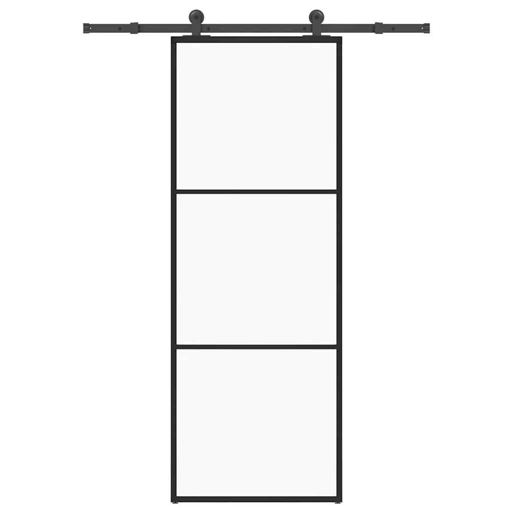 Klizna vrata s priborom 76 x 205 cm od ESG stakla i aluminija
