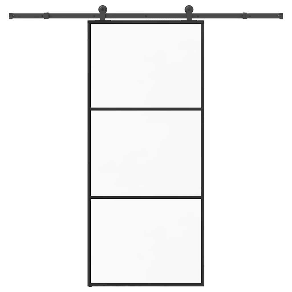 Klizna vrata s priborom 90 x 205 cm od ESG stakla i aluminija
