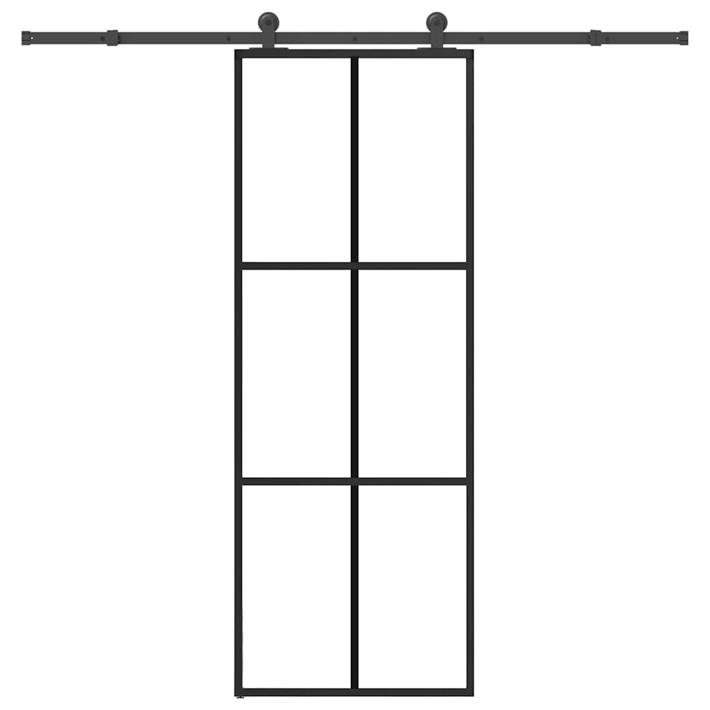 Klizna vrata s priborom 76 x 205 cm od ESG stakla i aluminija