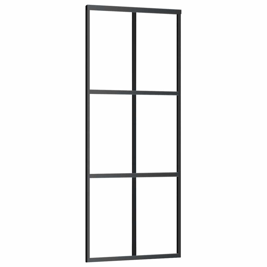 Klizna vrata s priborom 76 x 205 cm od ESG stakla i aluminija