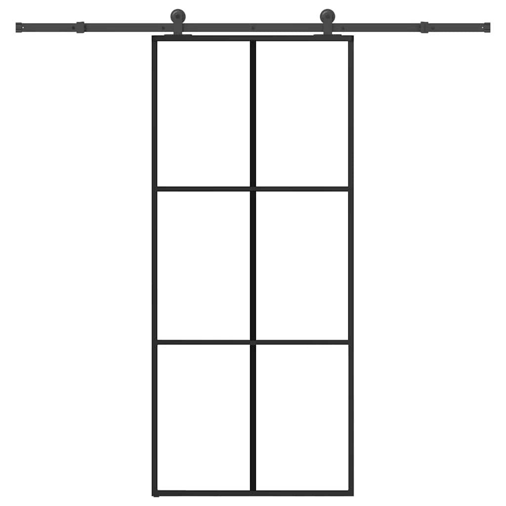 Klizna vrata s priborom 90 x 205 cm od ESG stakla i aluminija