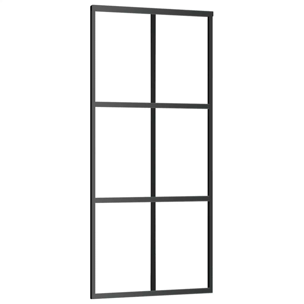 Klizna vrata s priborom 90 x 205 cm od ESG stakla i aluminija