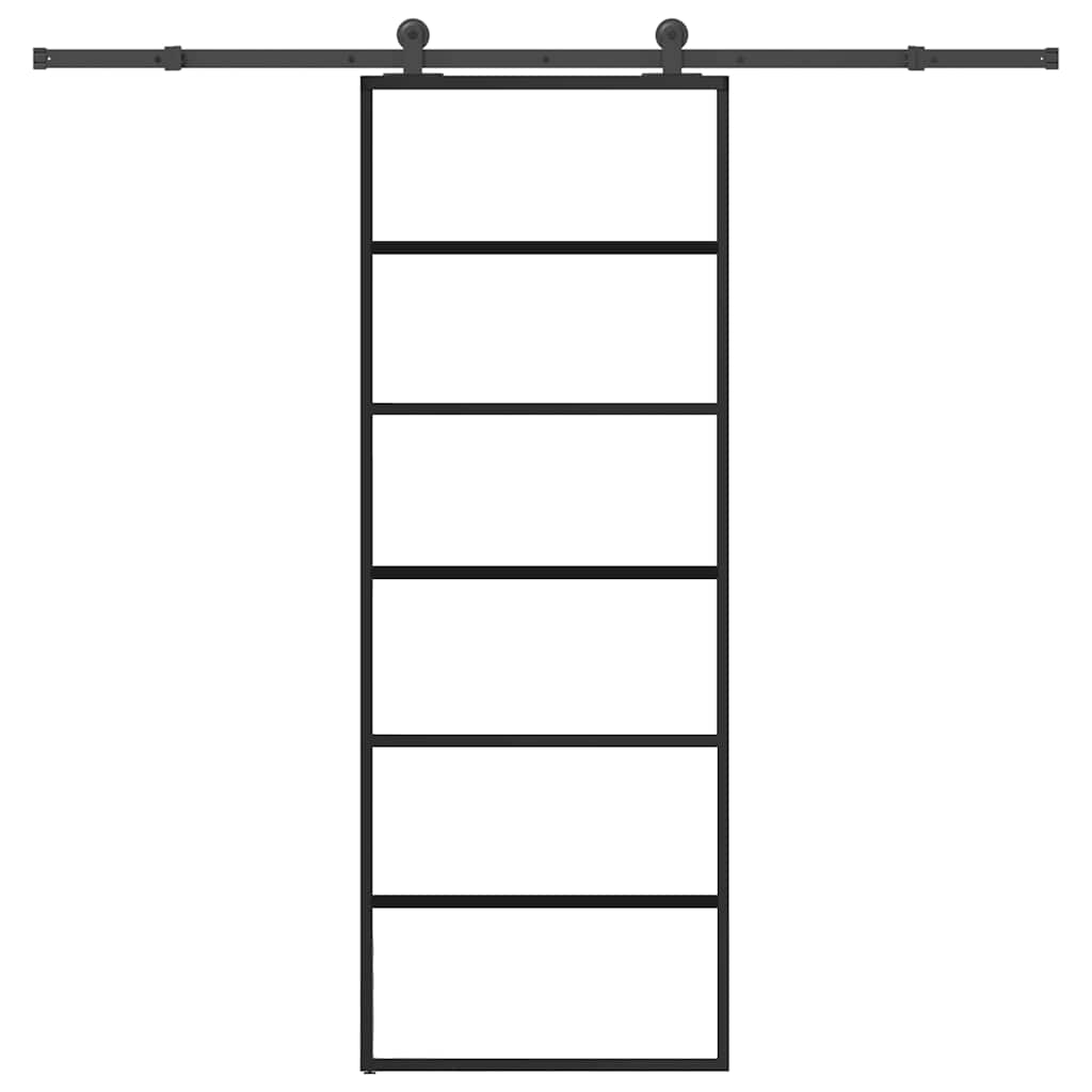 Klizna vrata s priborom 76 x 205 cm od ESG stakla i aluminija