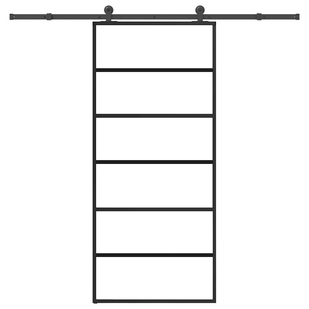 Klizna vrata s priborom 90 x 205 cm od ESG stakla i aluminija