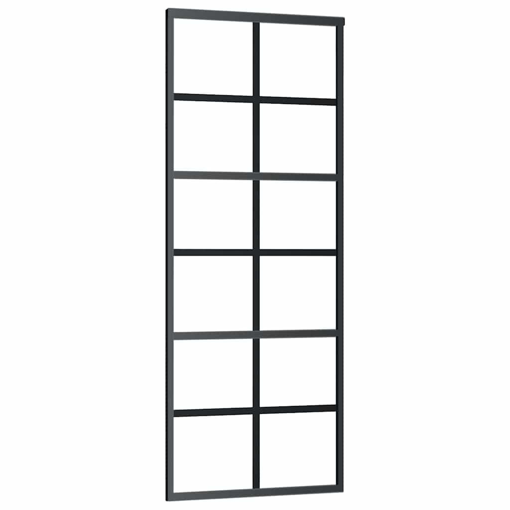 Klizna vrata s priborom 76 x 205 cm od ESG stakla i aluminija