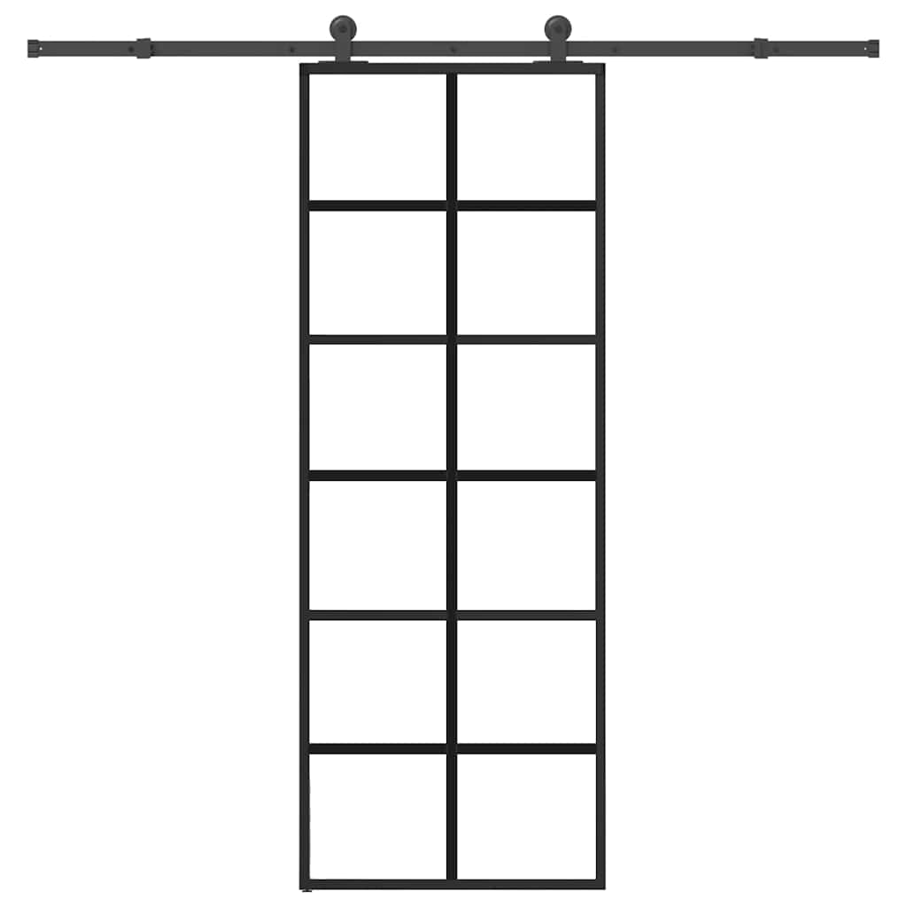 Klizna vrata s priborom 76 x 205 cm od ESG stakla i aluminija
