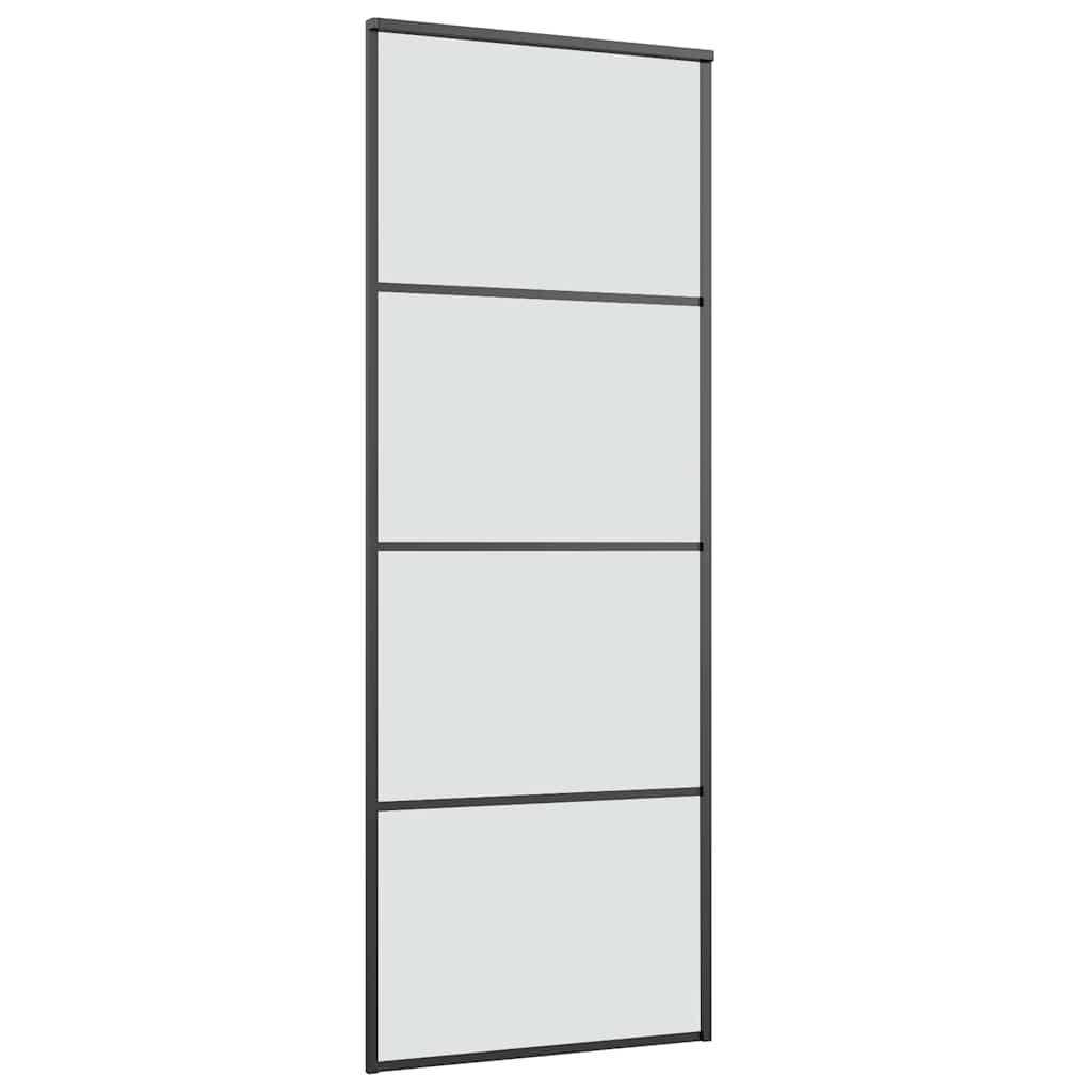 Klizna vrata s priborom 76 x 205 cm od ESG stakla i aluminija