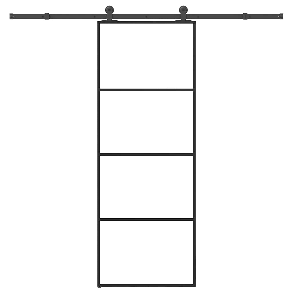 Klizna vrata s priborom 76 x 205 cm od ESG stakla i aluminija