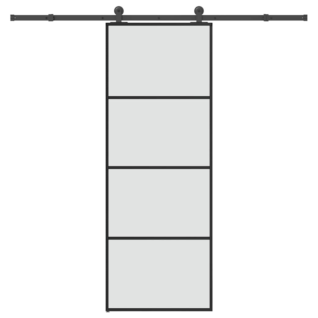 Klizna vrata s priborom 76 x 205 cm od ESG stakla i aluminija