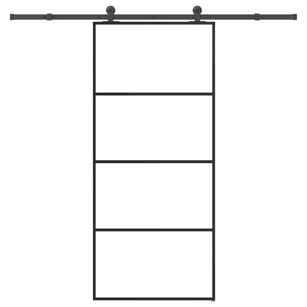 Klizna vrata s priborom 90 x 205 cm od ESG stakla i aluminija