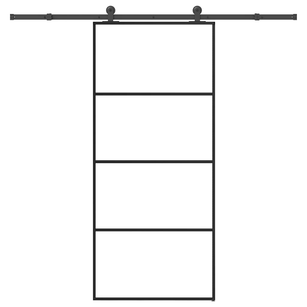 Klizna vrata s priborom 90 x 205 cm od ESG stakla i aluminija