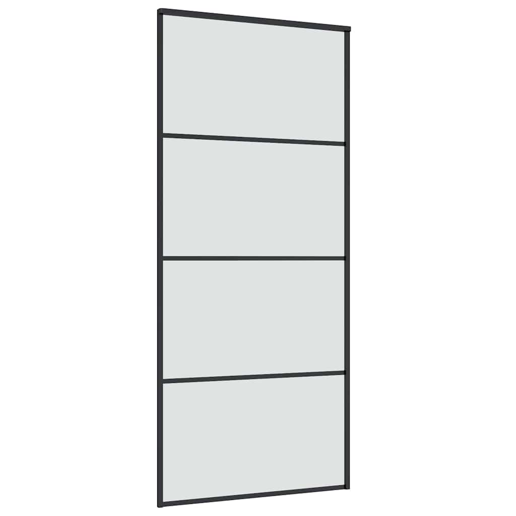 Klizna vrata s priborom 90 x 205 cm od ESG stakla i aluminija