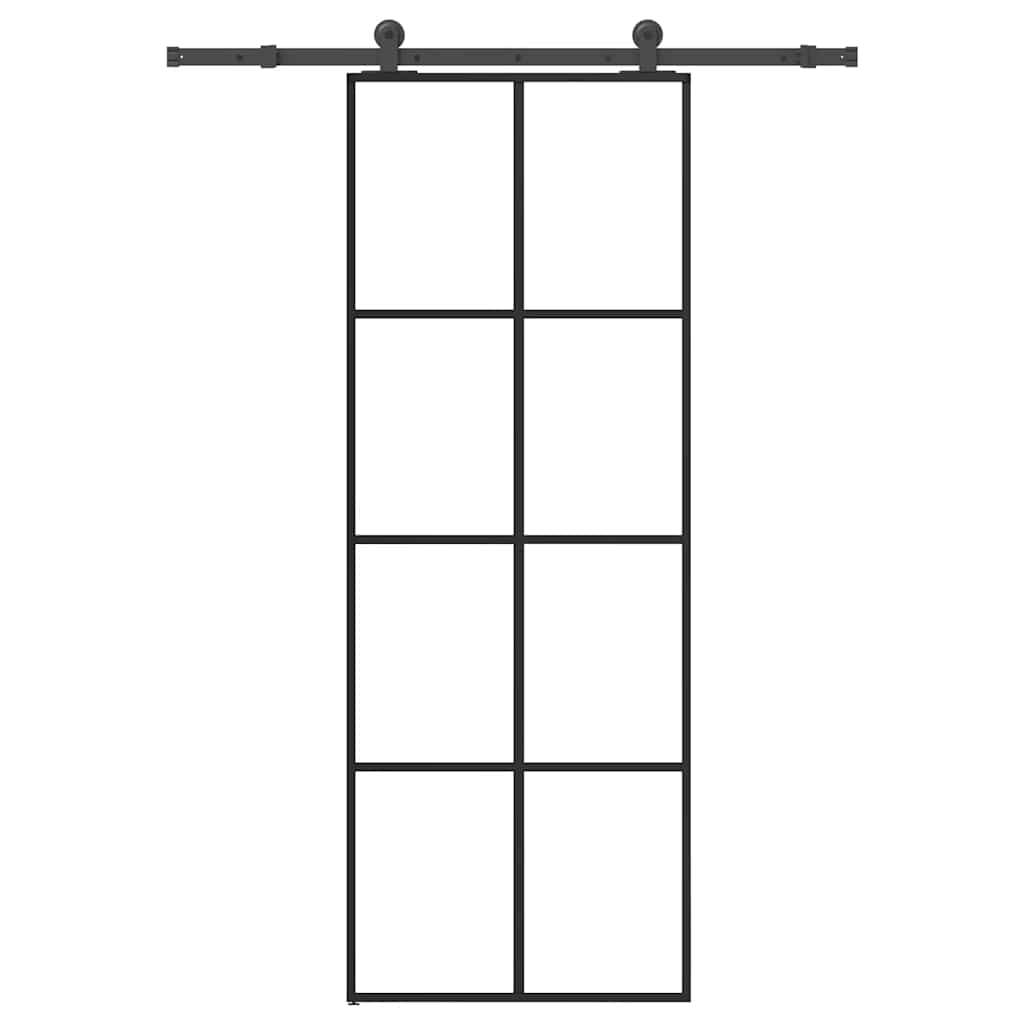 Klizna vrata s priborom 76 x 205 cm od ESG stakla i aluminija